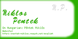 miklos pentek business card